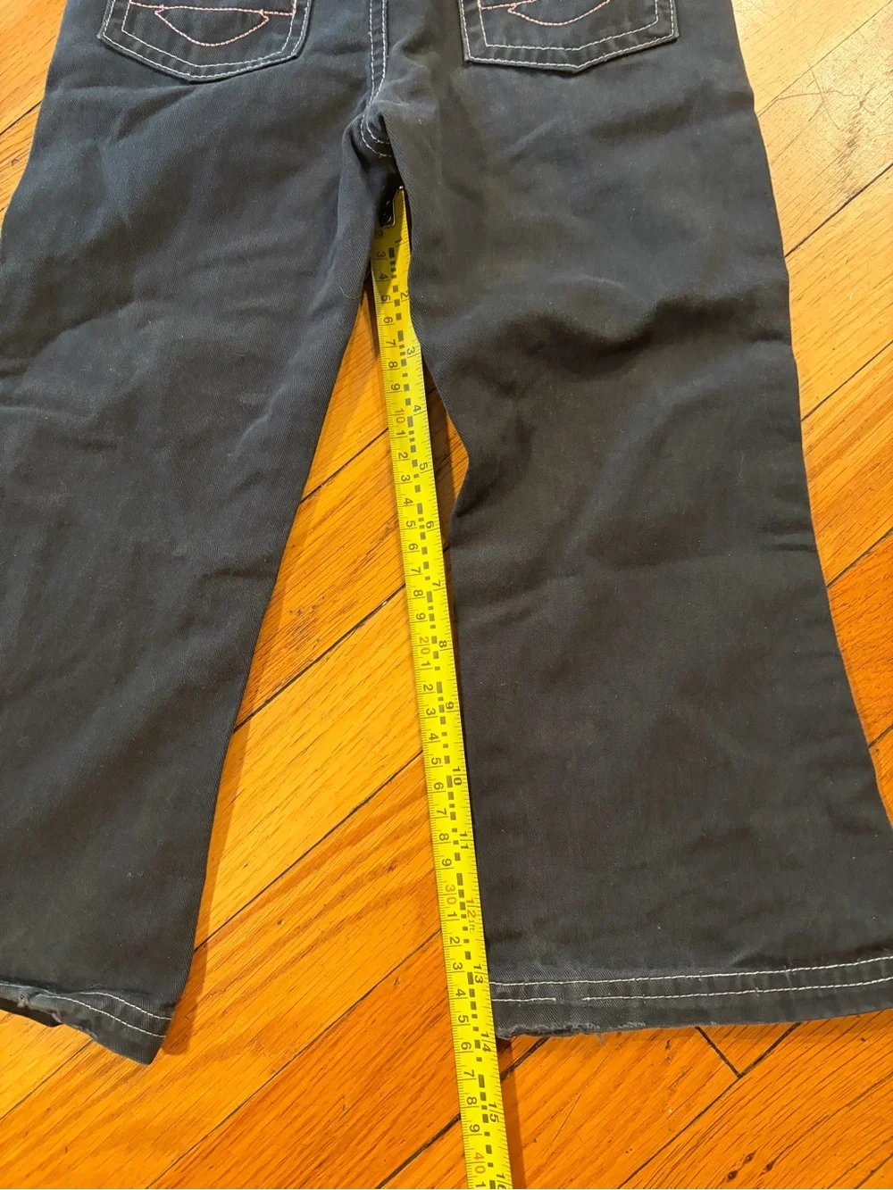 Harley-Davidson Kids Black Denim Jeans Pants. Pink Stitching on Logo. Sz 4T